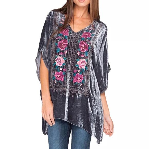 NWOT Johnny Was Tilda velvet poncho blouse size small - Picture 1 of 8